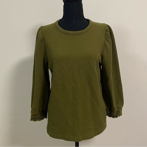 J Crew Olive Green Top Size Medium - Picture 1 of 11
